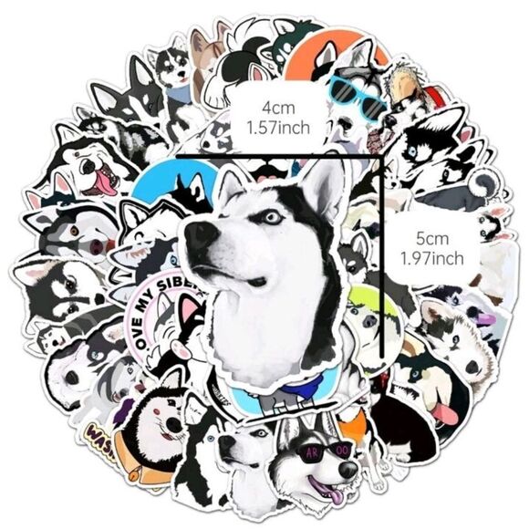 Assorted Husky Dog Stickers - Picture 4 of 5